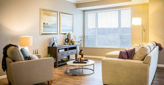 Living Area Interior at Victoria Park and V2 Apartments, St. Paul, 55102