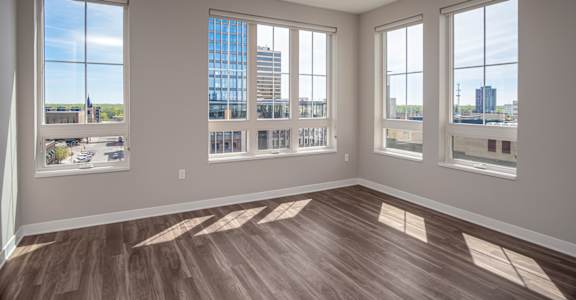 Unfurnished Living Room at Dillard Apartments, Fargo, ND, 58102
