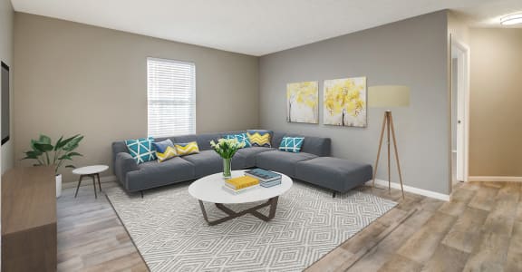 Living Area at Estates at Brentwood Lake Apartments, Reynoldsburg, 43068