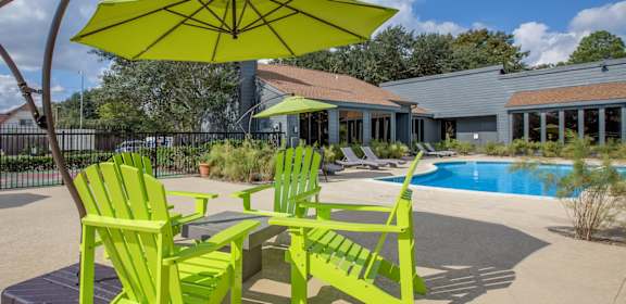 Pool Side Relaxing Area  at The Quinn at Westchase in Houston, Texas, 77077