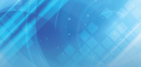 a blue abstract background with a blue circle with lines and stars