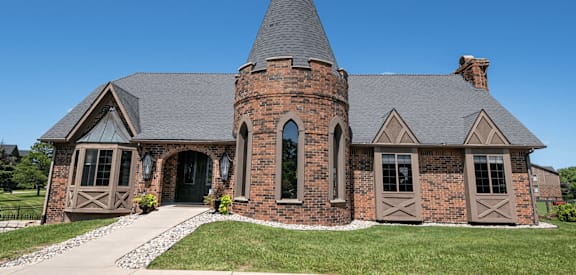 Outside of clubhouse at stonehenge gates apartments in flint, MI