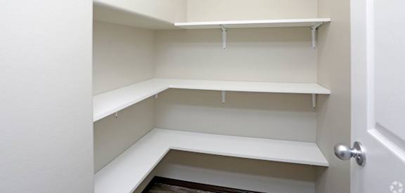 a walk in closet in a 555 waverly unit