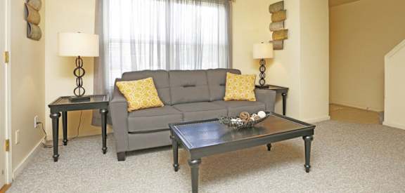spacious living room in Rantoul apartments