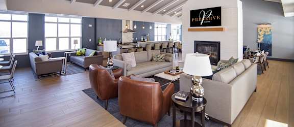 Clubroom with Large Kitchen and Island