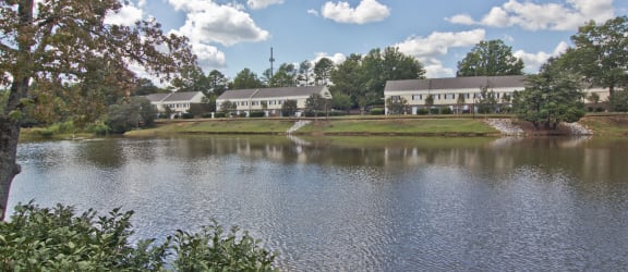View of lake at Lakecrest Apartments, PRG Real Estate Management, Greenville