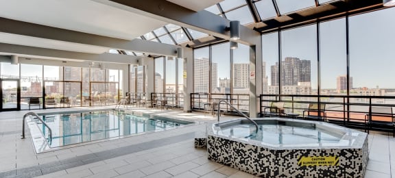 Indoor Swimming Pool and Spa at Bolero Flats Apartments, Minneapolis, MN, 55403