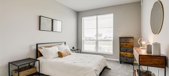 Comfortable Bedroom at Maven Apartments, Burnsville, Minnesota