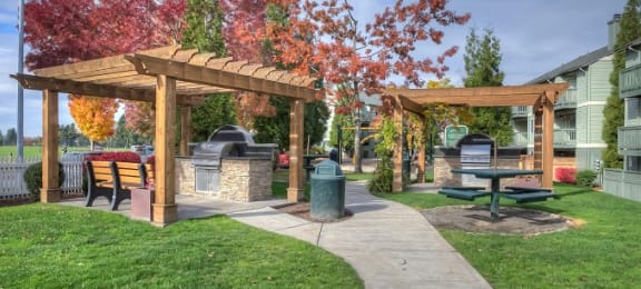 BBQ Area with Pergolas t Parkside Apartments, OR 97080