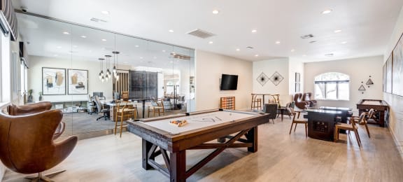 the reserve at bucklin hill clubhouse with pool table and ping pong table