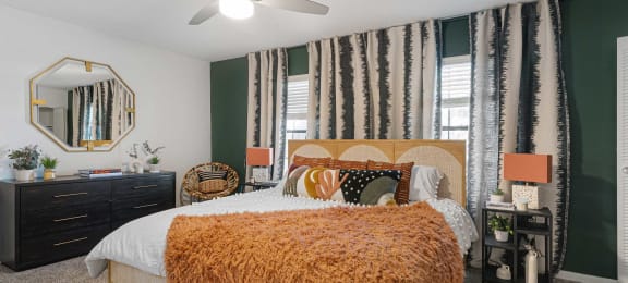 our apartments showcase a beautiful bedroom