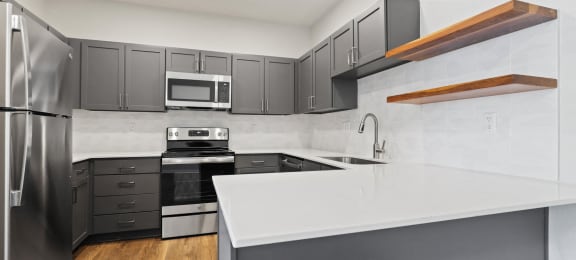 Updated Kitchen at Switchback on Platte Apartments, Littleton