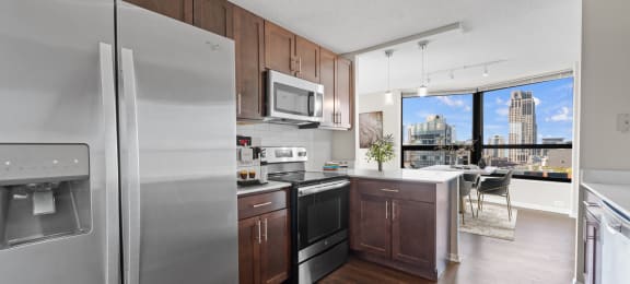 Stainless-Steel Kitchen Appliances at North Harbor Tower in Chicago, IL