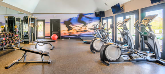 State-of-the-Art Resident Gym with Cardio and Weight Training Equipment at Ashford Green, NC 28262
