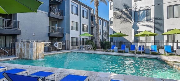 Apartment building swimming pool  at Ascent North Scottsdale, Phoenix, 85054