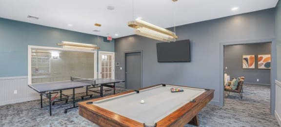 Game Room with pool table and ping pong table