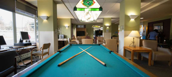 Common area with a pool table