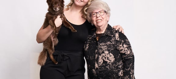Ladies with Pet dog at Symphony Orleans, Orleans, Ontario
