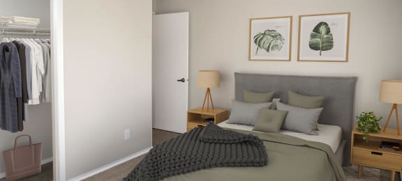 Furnished Bedroom with Closet Space