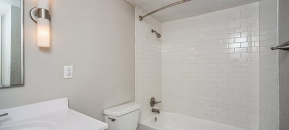 Updated bathroom with tiled shower