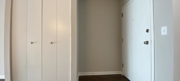Front entry with storage closet