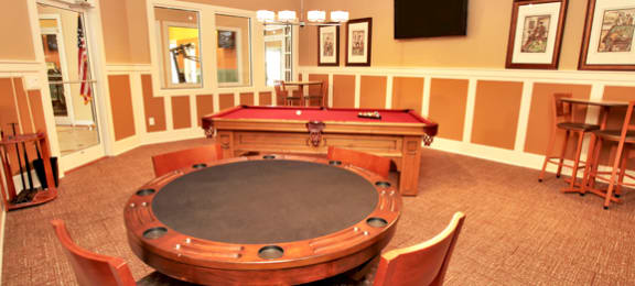 Game Room with Billiard Table and TVs