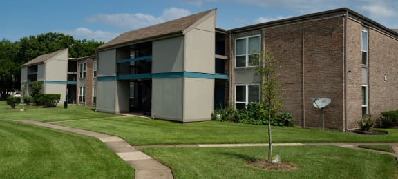 exterior buildings and green landscaping