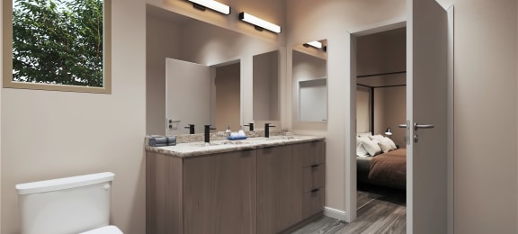 a bathroom with a toilet and a sink at Marketside Villas at Verrado, Buckeye, AZ 85396
