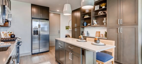 Furnished Island Kitchen at The Rylan Apartments