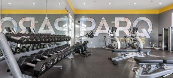 Modern fitness center at Parq Crossing