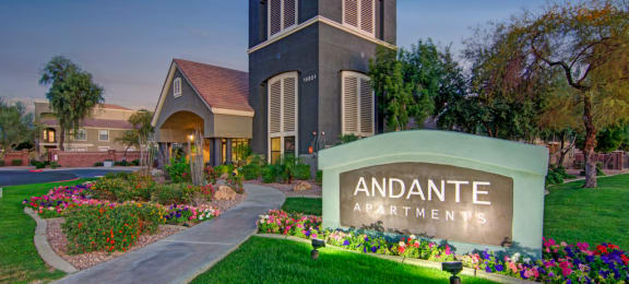 Elegant Entry Signage at Andante Apartments, Arizona