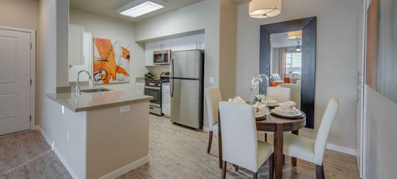 White Cabinetry And Appliances In Kitchen at The Landing at College Square, Sacramento, 95823