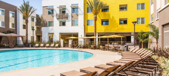 Pool area at Marc San Marcos Apartments
