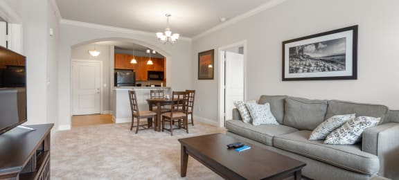 Living room  at The Villagio Apartments, North Carolina, 28303