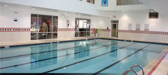 Luxury apartments with indoor lap pool, and huge fitness center at The Biltmore Apartments in Omaha, Nebraska