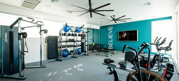 Gym with fitness equipment 