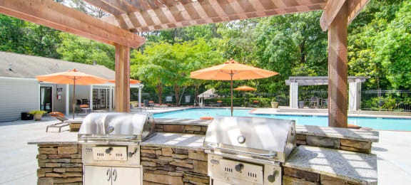 Place at Midway Douglasville GA apartments photo of  outdoor kitchen and grills