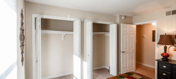 large double closets in bedroom