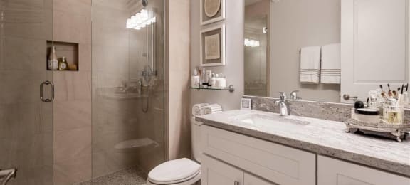 Bathroom with vanity at Wells Place Apartments, Chicago