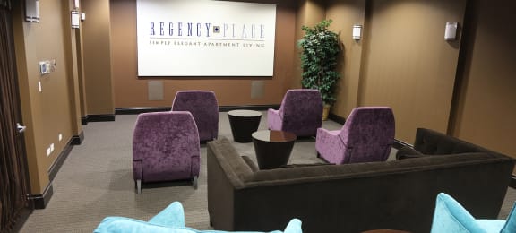 New Media Room w/recliners at Regency Place, Oakbrook Terrace, IL