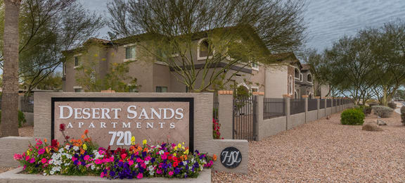Desert Sands community entrance sign.