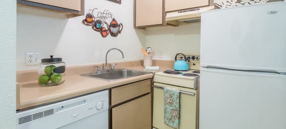 El Encanto spacious kitchen with dishwasher and fridge included