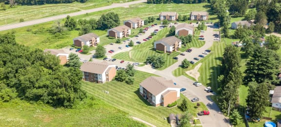 Aerial view1 at Sandhurst Apartments, Zanesville, Ohio