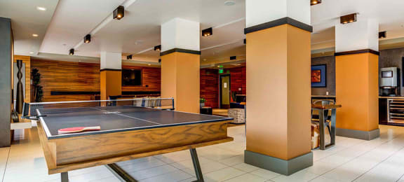 clubroom with ping pong table