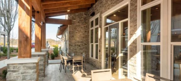 Outdoor patio seating at Retreat at Ironhorse, Tennessee