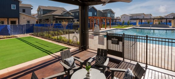 take a look at our patio and pool area at our apartments