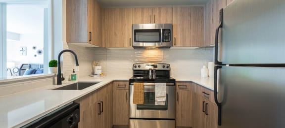 Spacious open concept kitchen at The Emerson Apartment
