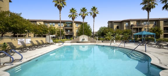 Blue Cool Swimming Pool at 55+ FountainGlen Stevenson Ranch, Stevenson Ranch, California