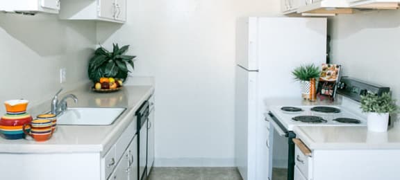 Fully Equipped Kitchen at Three Crown Apartments, Alameda