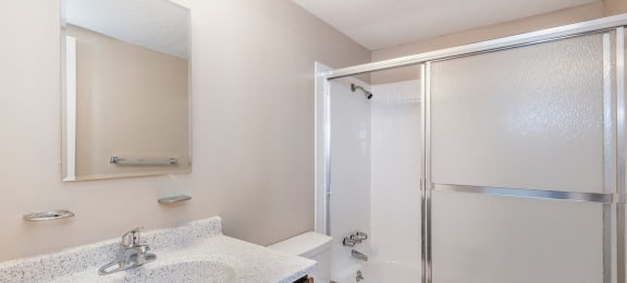 West Two Bedroom Bathroom at Raintree Apartments, Topeka, KS, 66614